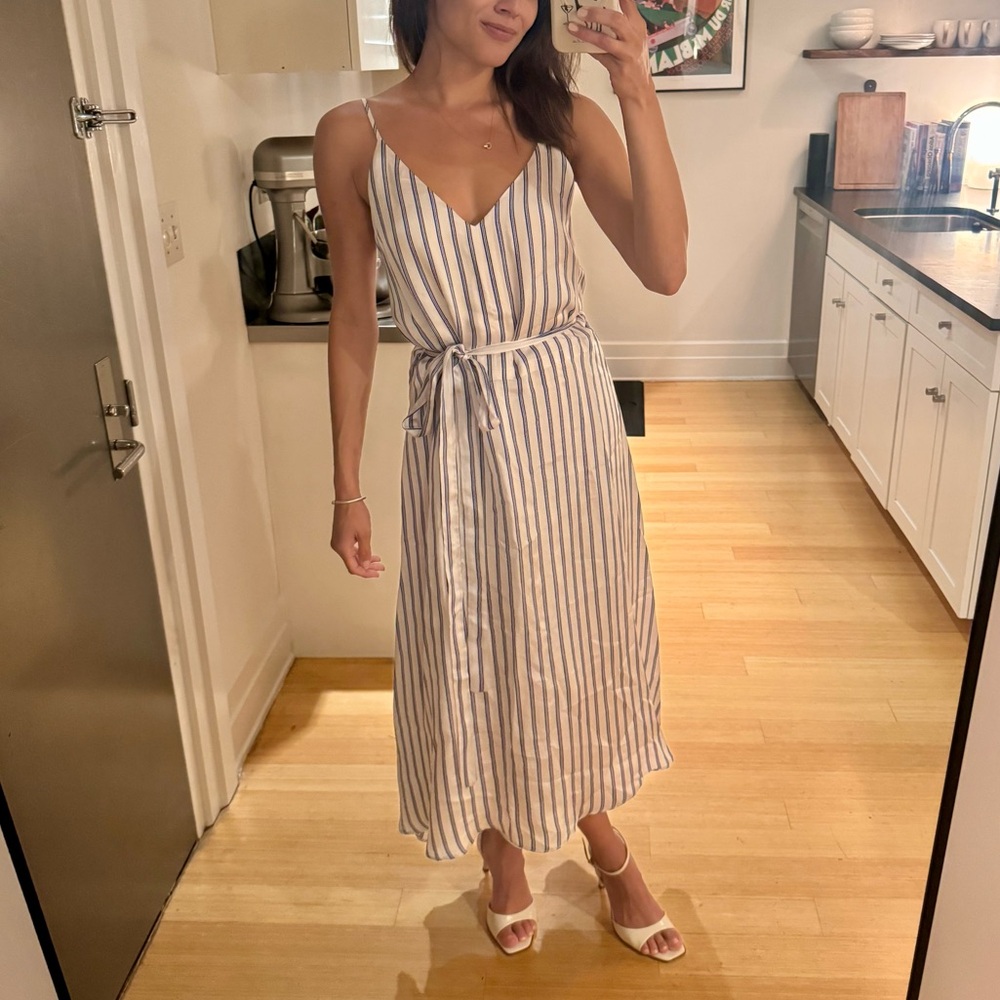 Scanlan Theodore Silk Striped Midi Dress